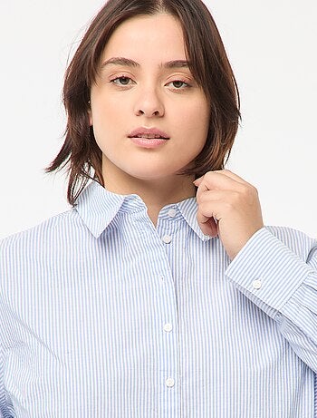 Blusa de manga larga de rayas con bordados