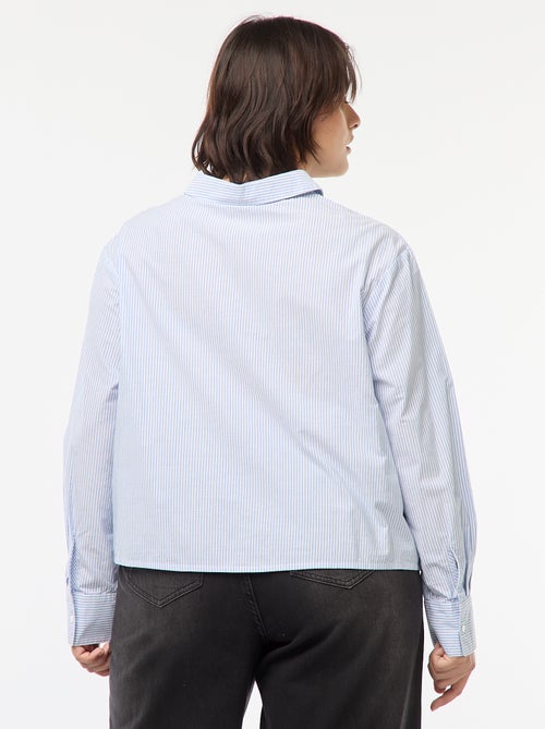 Blusa de manga larga de rayas con bordados - Kiabi