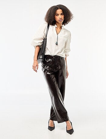 Blusa de manga larga estampado de cuadros