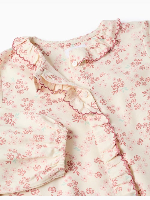 Blusa de manga larga floral con volantes - Kiabi