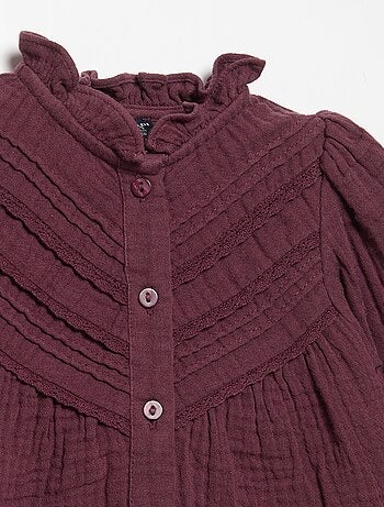 Blusa de manga larga y cuello fantasía