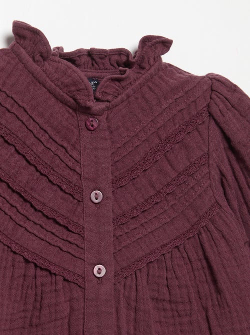 Blusa de manga larga y cuello fantasía - Kiabi