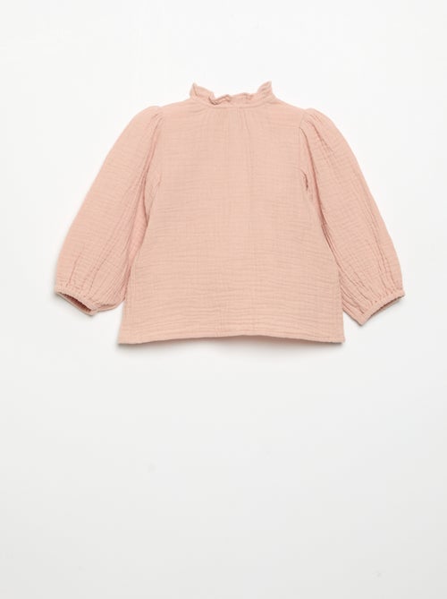 Blusa de manga larga y cuello fantasía - Kiabi