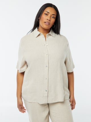 Blusa de mezcla de lino