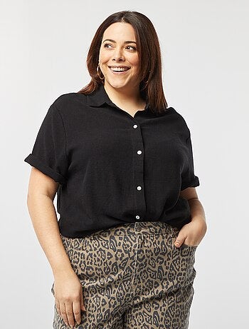 Blusa de mezcla de lino