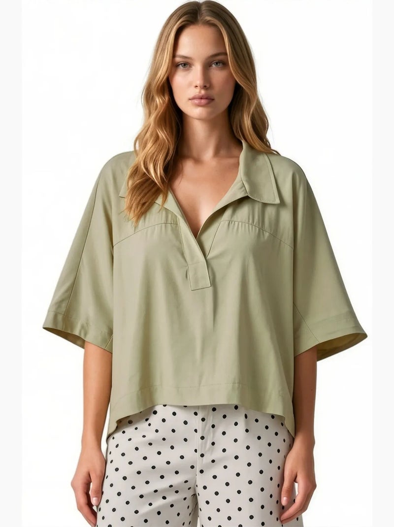 Blusa de mezcla de modal busem Verde menta - Kiabi