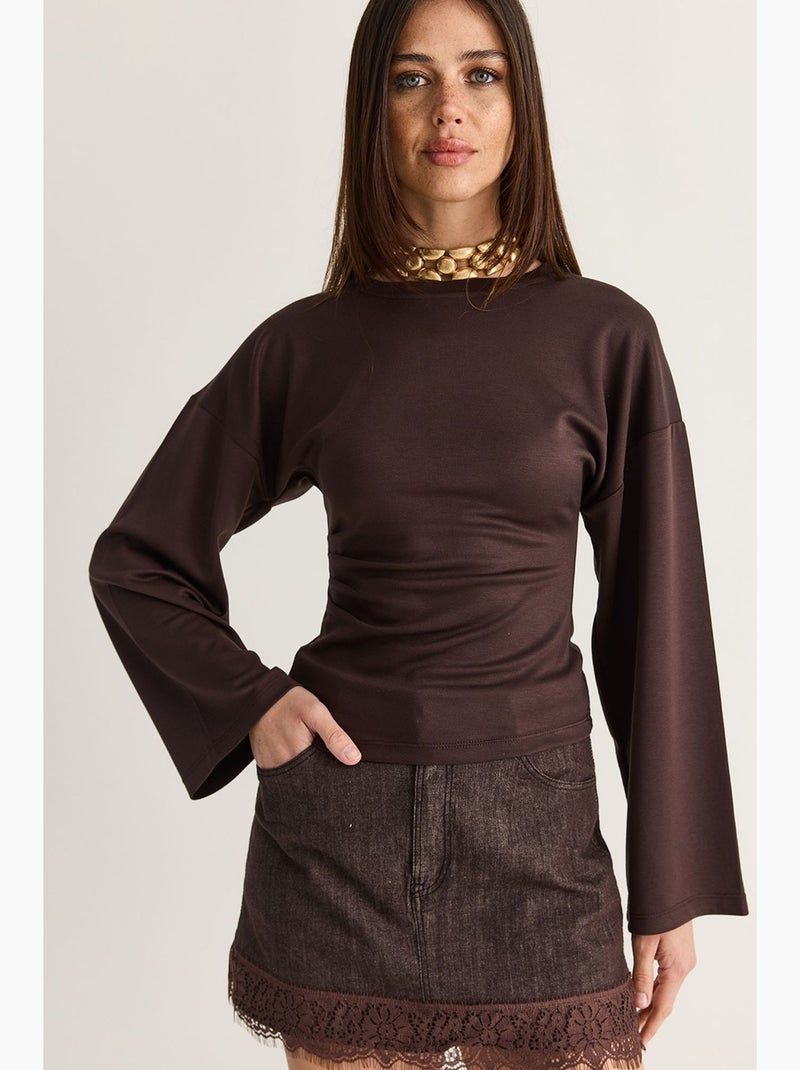 Blusa de modal lucci Marrón chocolate - Kiabi