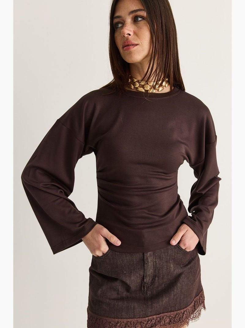 Blusa de modal lucci Marrón chocolate - Kiabi