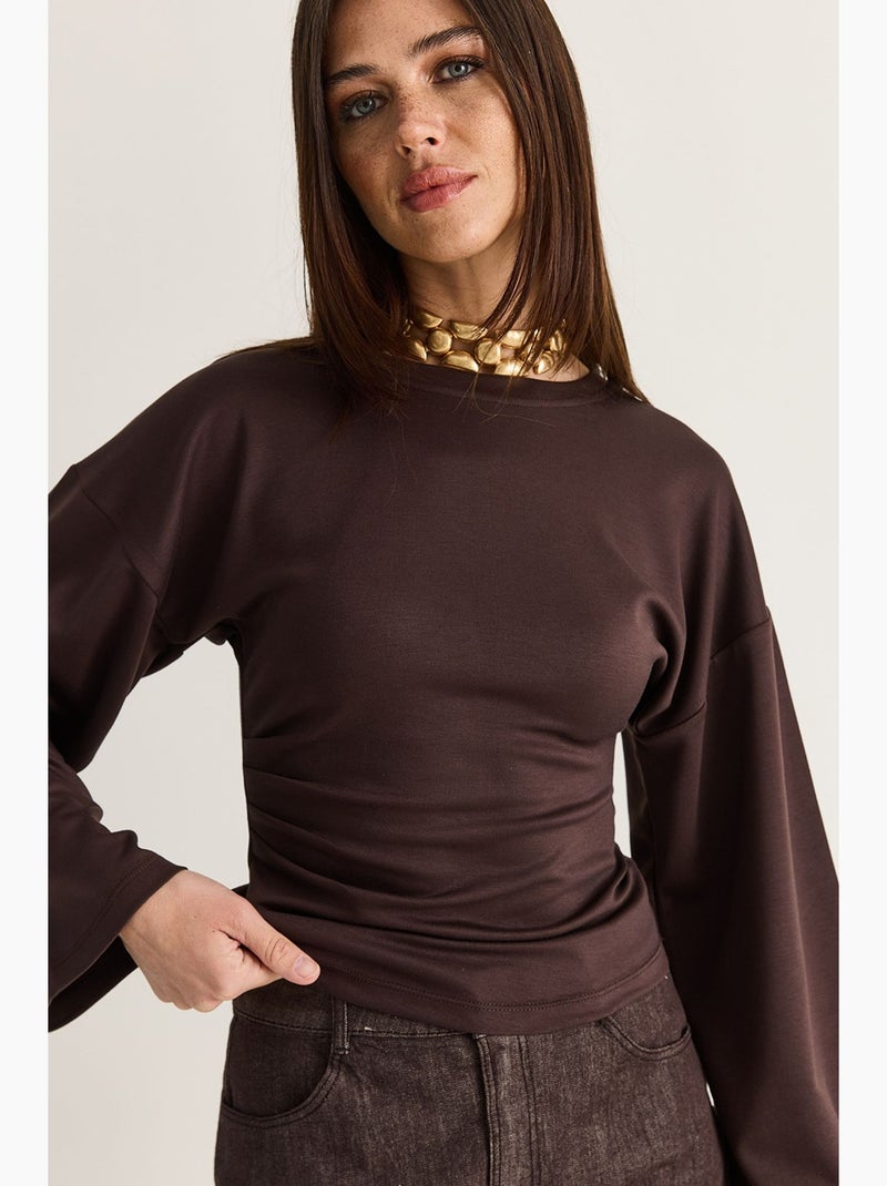 Blusa de modal lucci Marrón chocolate - Kiabi