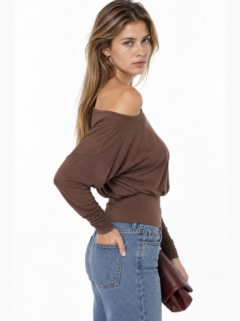 Blusa de mujer busem Marrón chocolate - Kiabi