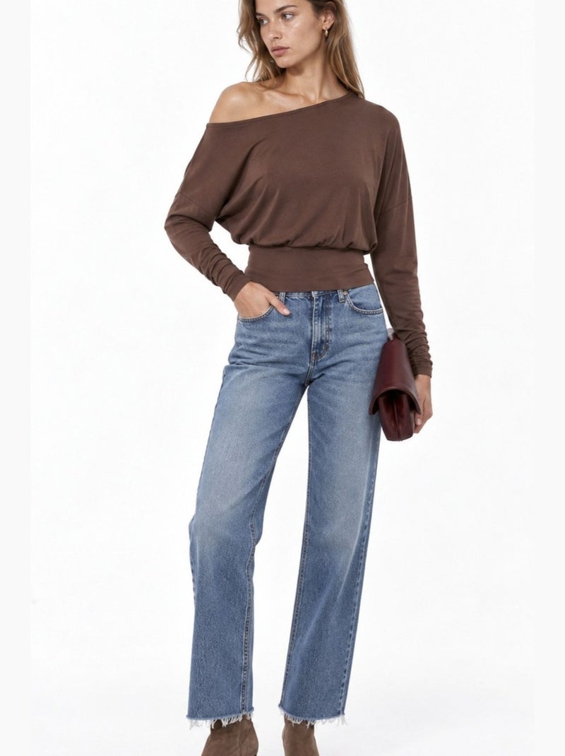Blusa de mujer busem Marrón chocolate - Kiabi
