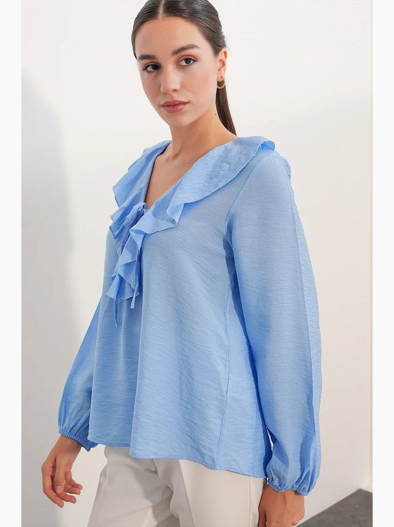 Blusa de mujer de mezcla de viscosa bdart Azul cielo - Kiabi