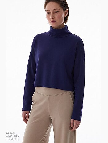 Blusa de mujer en modal con cuello alto y manga larga penti