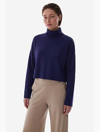 Blusa de mujer en modal con cuello alto y manga larga penti
