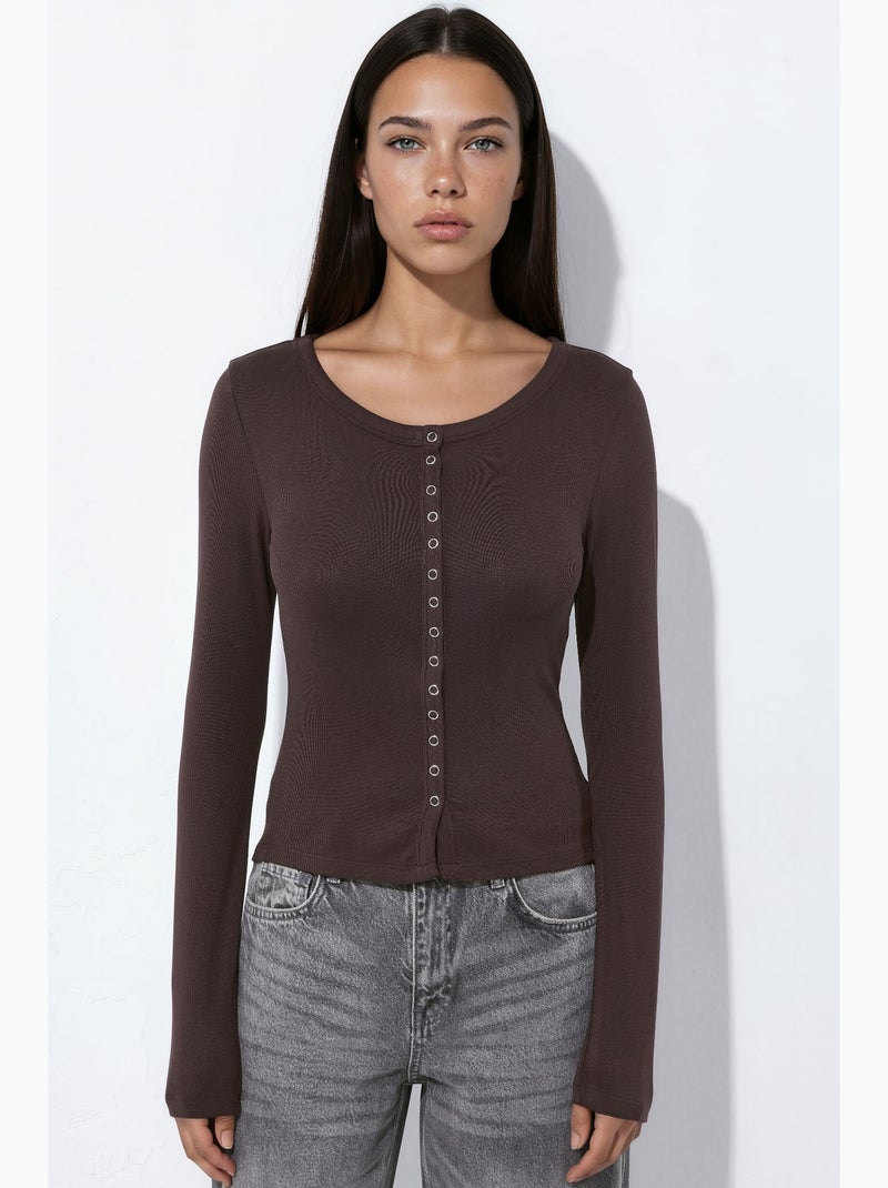 Blusa de mujer hiccup Marrón chocolate - Kiabi