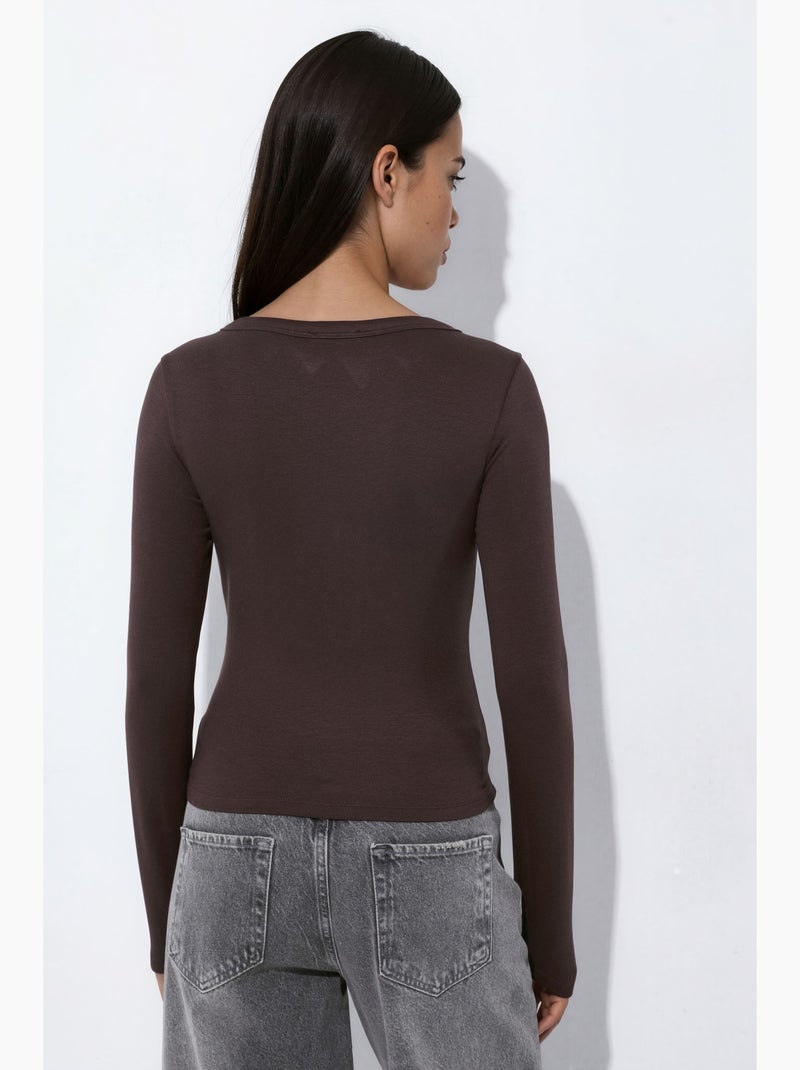 Blusa de mujer hiccup Marrón chocolate - Kiabi
