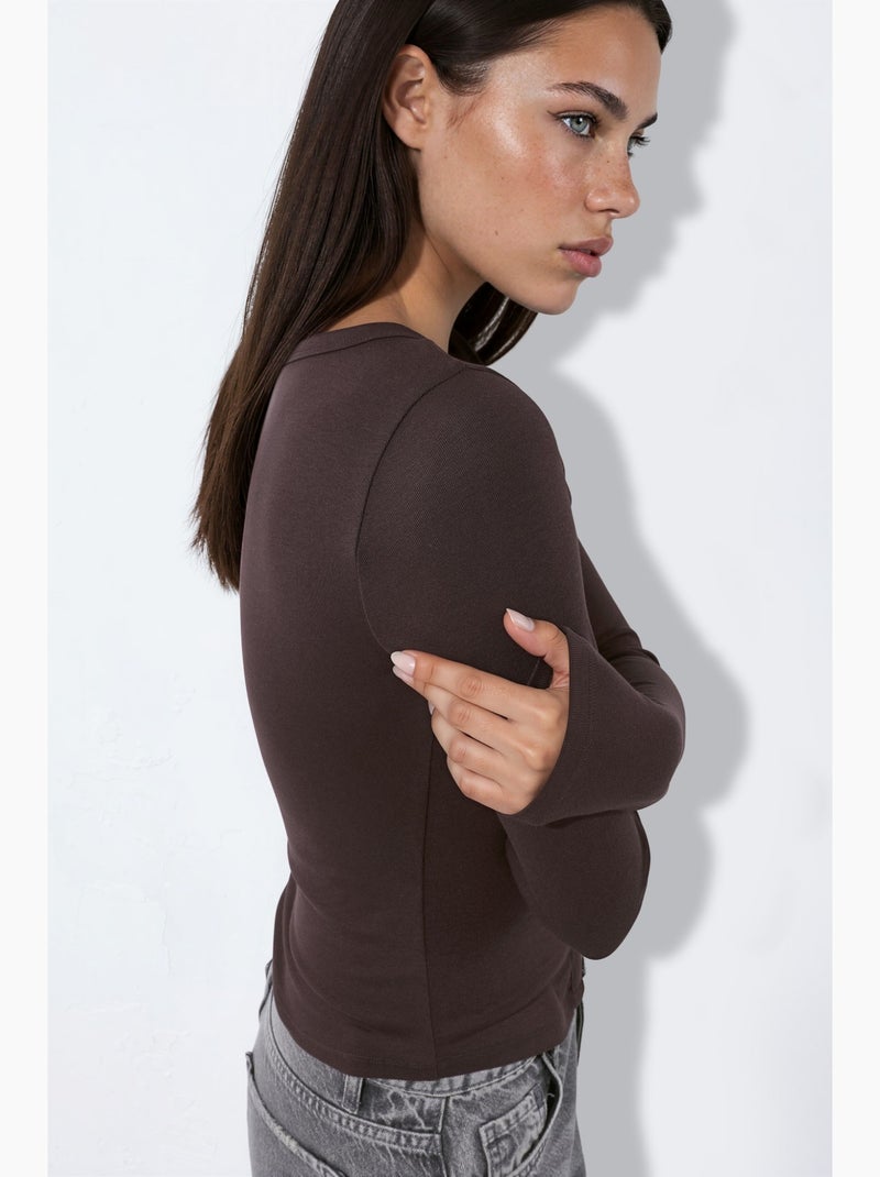 Blusa de mujer hiccup Marrón chocolate - Kiabi