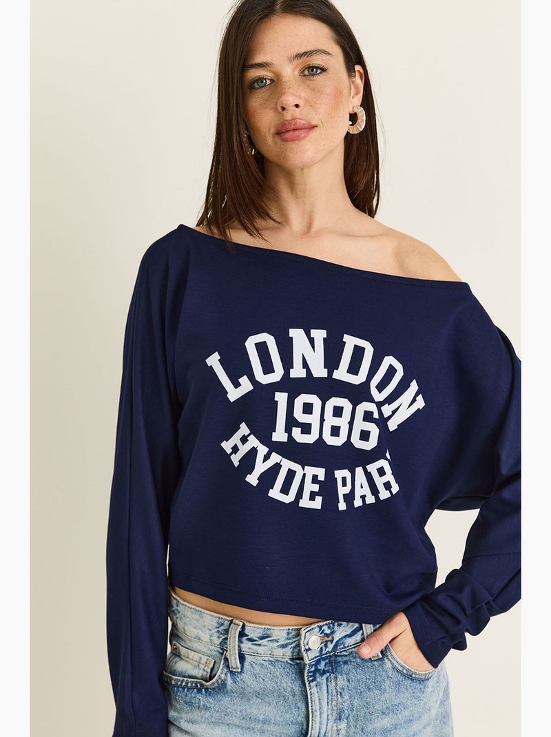 Blusa de mujer lucci Azul marino - Kiabi