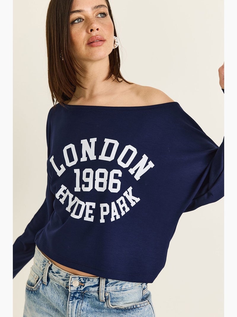 Blusa de mujer lucci Azul marino - Kiabi