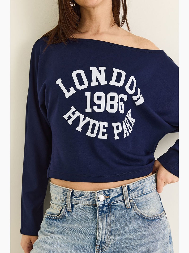 Blusa de mujer lucci Azul marino - Kiabi