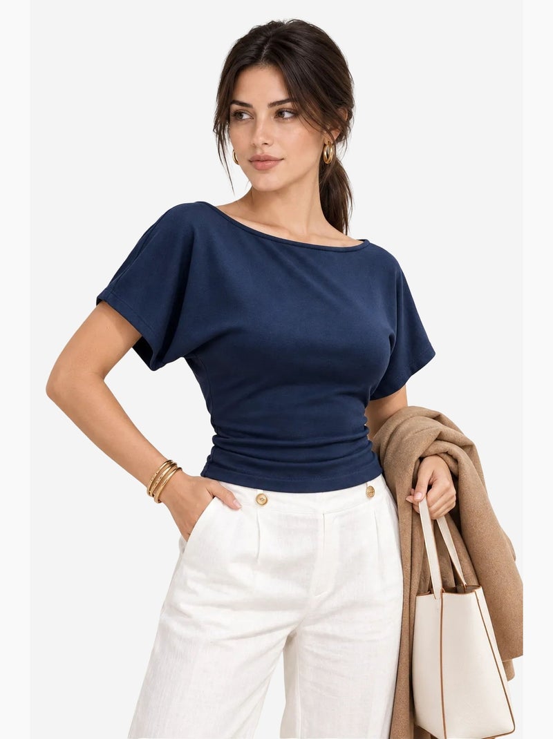 Blusa de mujer mixray Azul marino - Kiabi