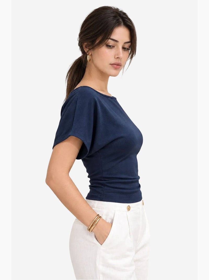 Blusa de mujer mixray Azul marino - Kiabi