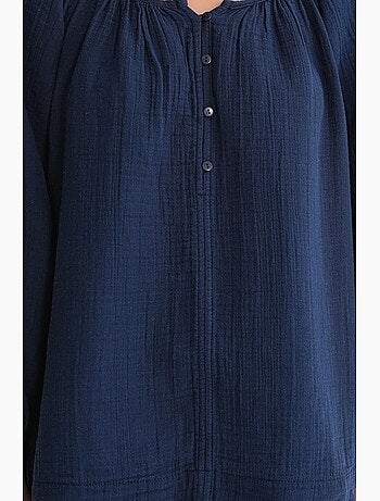 Blusa de muselina abotonada mixray
