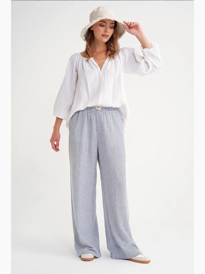 Blusa de muselina abotonada mixray Blanco - Kiabi