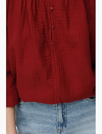 Blusa de muselina abotonada mixray