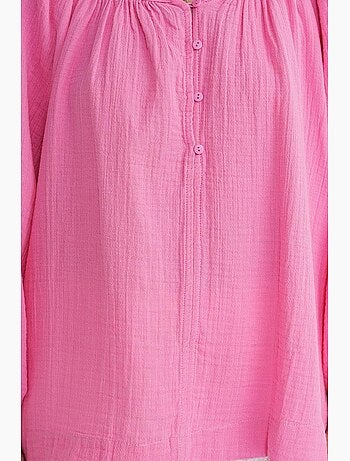 Blusa de muselina abotonada mixray