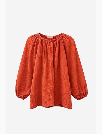 Blusa de muselina abotonada mixray