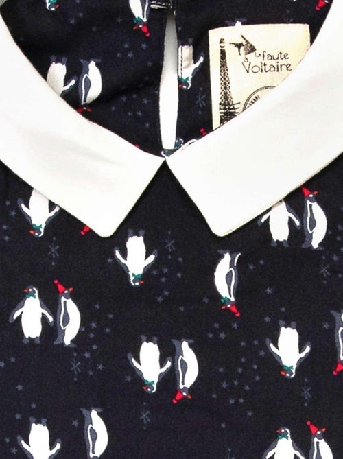 Blusa de Navidad para Niña | Estampado Fantasía Pingüino | Cuello CLAUDINE - Kiabi