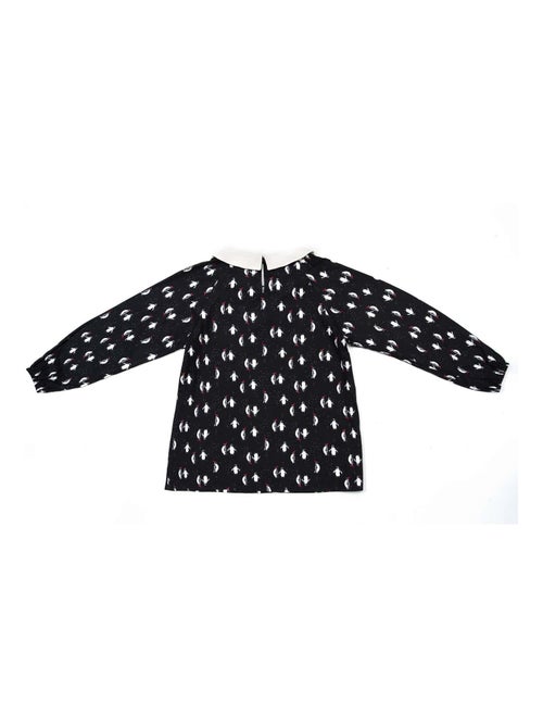 Blusa de Navidad para Niña | Estampado Fantasía Pingüino | Cuello CLAUDINE - Kiabi