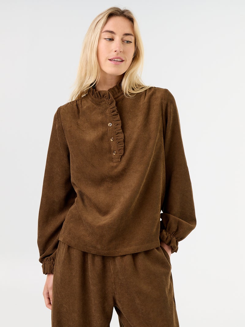 Blusa de pana Marron - Kiabi