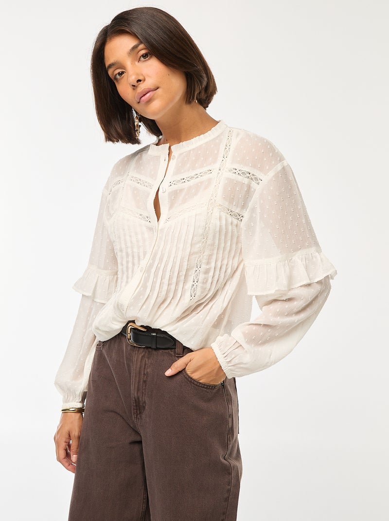 Mujer Blusa De Plumeti Blanca Camisa Blanca Tirantes Mujer Plumeti