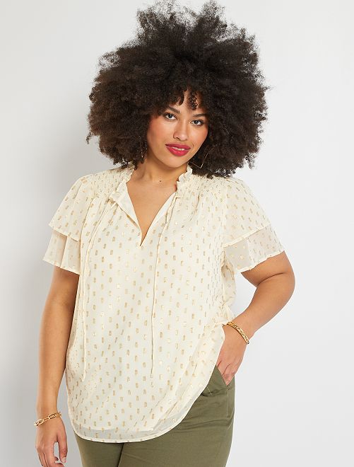 Blusa de plumeti - blanco nieve - Kiabi - 20.00€