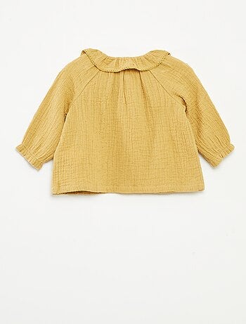 Blusa de plumeti de gasa de algodón