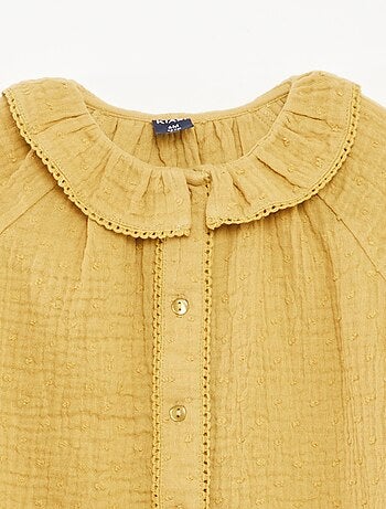 Blusa de plumeti de gasa de algodón