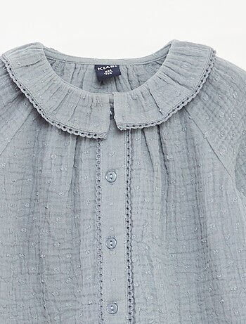 Blusa de plumeti de gasa de algodón