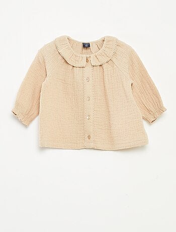 Blusa de plumeti de gasa de algodón