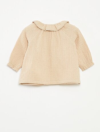 Blusa de plumeti de gasa de algodón