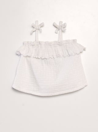 Blusa de plumeti de gasa de algodón