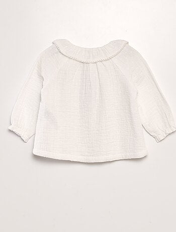 Blusa de plumeti de gasa de algodón