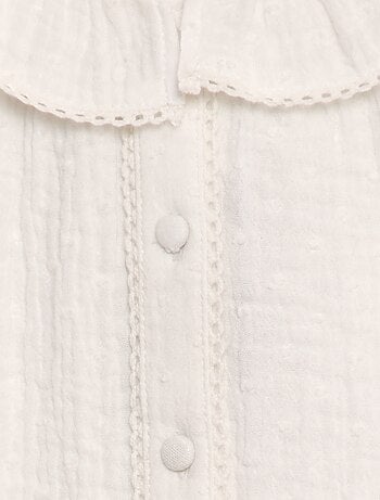 Blusa de plumeti de gasa de algodón