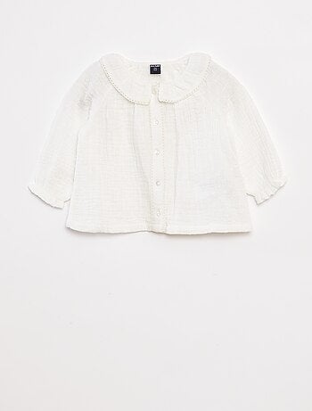 Blusa de plumeti de gasa de algodón