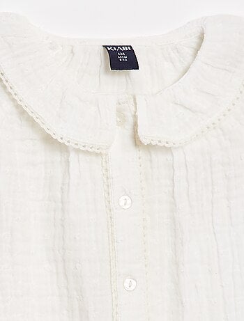 Blusa de plumeti de gasa de algodón