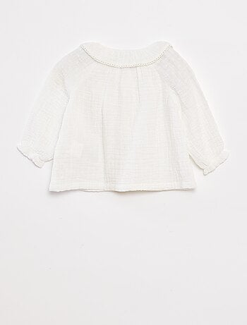 Blusa de plumeti de gasa de algodón