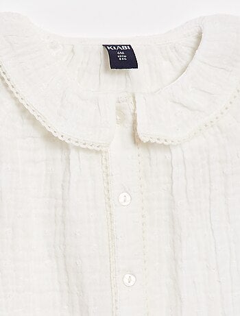 Blusa de plumeti de gasa de algodón