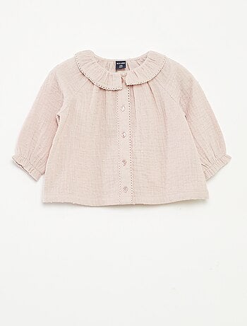 Blusa de plumeti de gasa de algodón