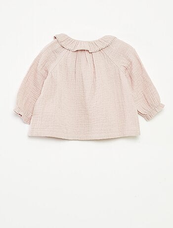 Blusa de plumeti de gasa de algodón